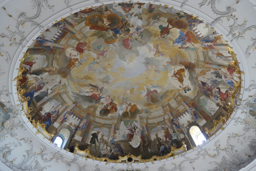 Ceiling fresco at Bruchsal Palace.