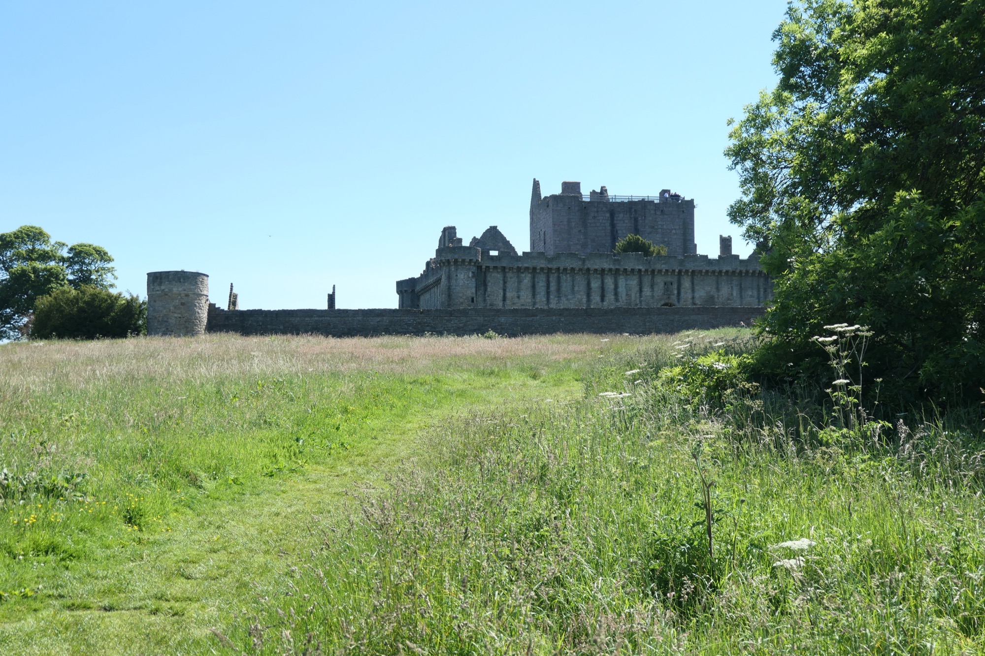 Approaching Craigmillar Castle