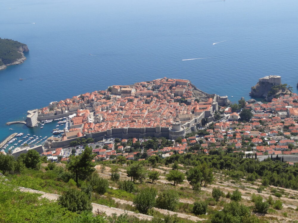 The city of Dubrovnik seen from fort Imperial