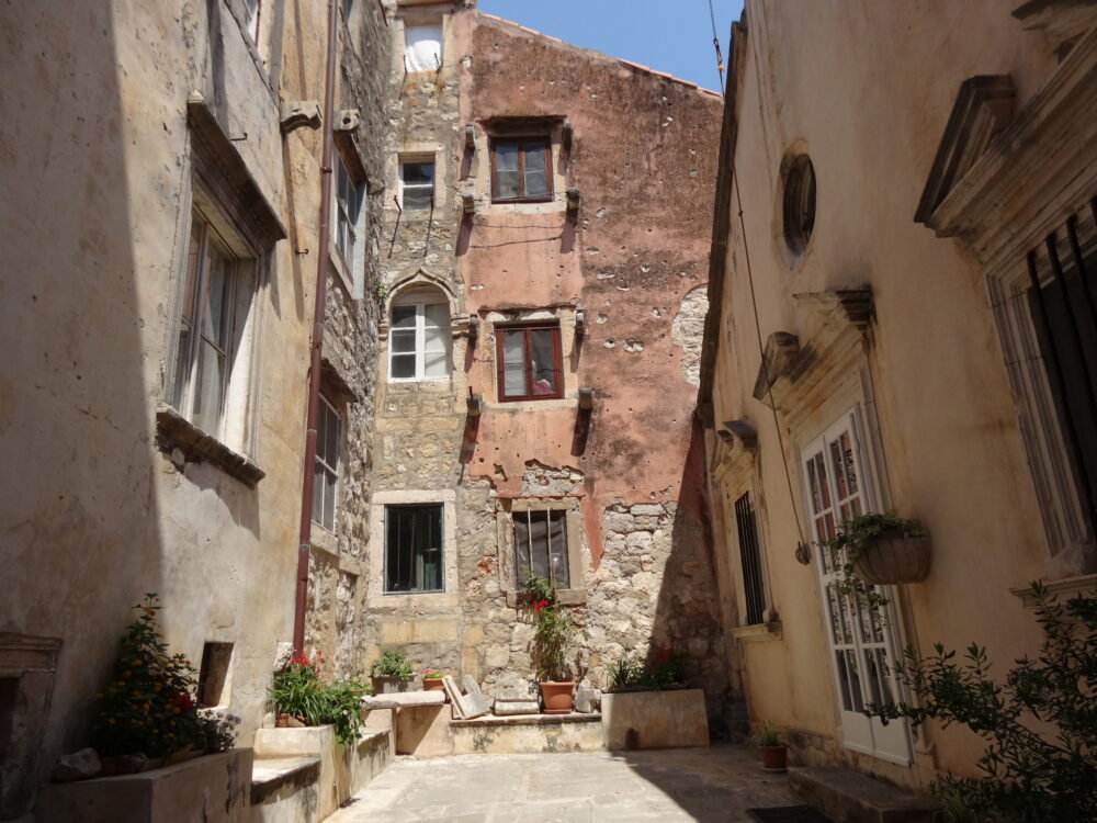 A house in Dubrovnik that's covered with bullet holes